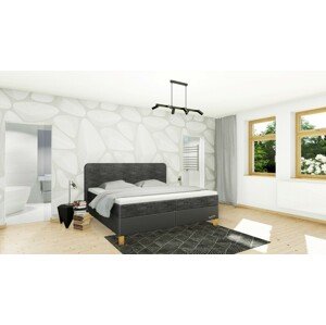 Slumberland BEDFORD - postel s matrací, úložným prostorem i roštem 180 x 200 cm, celočalouněná + lamino