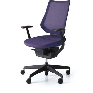 Kokuyo Japonská aktivní židle - Kokuyo ING GLIDER 360° černá kostra - fialová, plast + textil