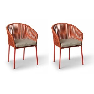 Texim TRAPANI - sada zahradních židlí - červená, polyester + kov