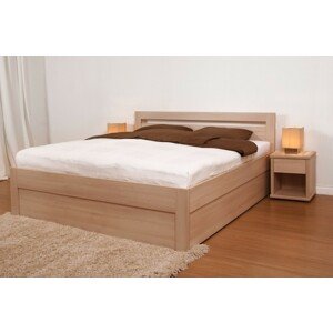 BMB MARIKA KLASIK - masivní dubová postel s úložným prostorem 200 x 200 cm, dub masiv