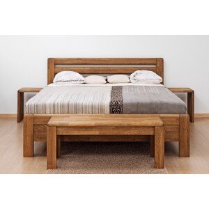 BMB ADRIANA LUX 180 x 200 cm - masivní dubová postel - ZRYCHLENÉ DODÁNÍ (cink provedení - možnost volby moření), dub masiv
