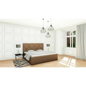Slumberland OXFORD MISTRAL - postel s vysokým čelem a úložným prostorem 90 x 210 cm, celočalouněná + lamino