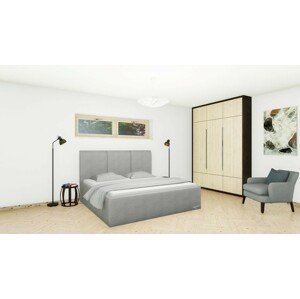 Slumberland DOVER MISTRAL - čalouněná postel s úložným prostorem 200 x 220 cm, celočalouněná + lamino