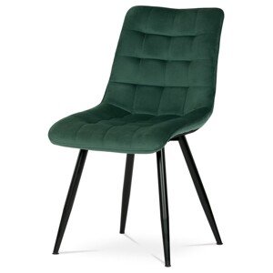 Autronic Jídelní židle - v zeleném sametu - 49 x 87 x 62 cm, textil + kov
