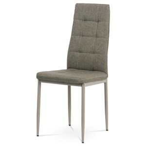 Autronic Jídelní židle se čtyřnohou podnoží - béžová látka - 42 x 95 x 52 cm, textil + kov