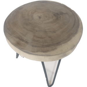 FaKOPA s. r. o. SUARKA - kulatá masivní židle ze suaru, suar + kov