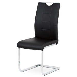 Autronic Moderní jídelní židle s pohupem - černá ekokůže - 45 x 99 x 58 cm, ekokůže + kov