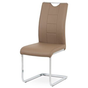 Autronic Moderní jídelní židle s pohupem - hnědá ekokůže - 45 x 99 x 58 cm, ekokůže + kov