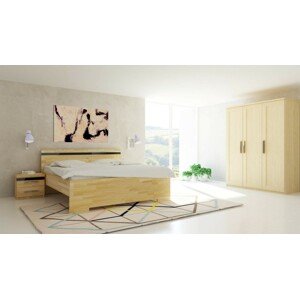 TEXPOL MONA - masivní dubová postel s možností proskleného čela 180 x 210 cm, dub masiv