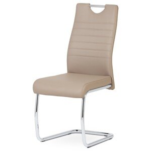 Autronic Moderní jídelní židle s pohupem - krémová ekokůže - 44 x 97 x 55 cm, ekokůže + kov