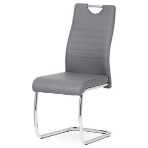 Autronic Moderní jídelní židle s pohupem - šedá ekokůže - 44 x 97 x 55 cm, ekokůže + kov
