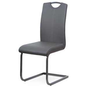 Autronic Moderní jídelní židle s pohupem - šedá ekokůže - 43 x 99 x 57 cm, ekokůže + kov
