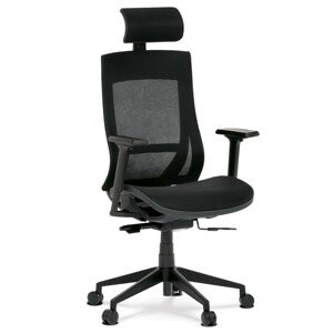 Autronic Kancelářská židle s posuvným sedákem - černá - 62 x 119-126 x 67 cm, plast + textil