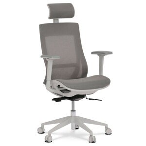 Autronic Kancelářská židle s posuvným sedákem - šedá - 69 x 115-123 x 69 cm, plast + textil