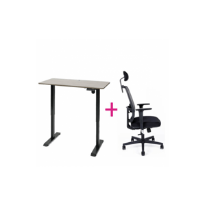 ERGO kancelářská židle a elektrický stůl Canto SP + Asier Black